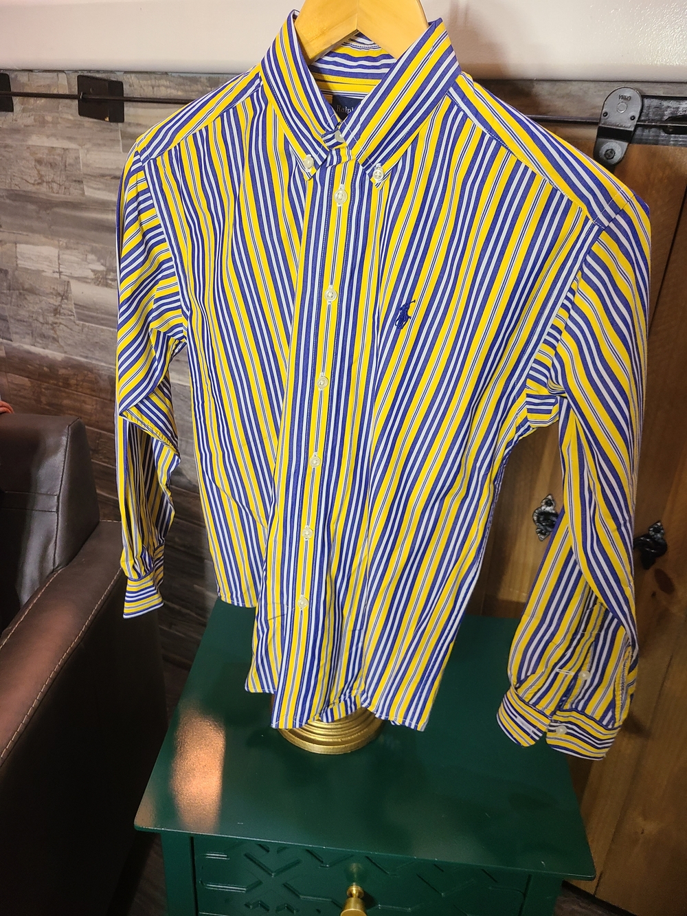 Ralph Lauren Boys' Yellow & Blue Striped Button-Down Shirt